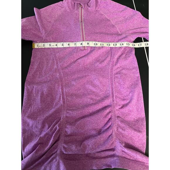 Athleta Women's Fast Track Half Zip Purple Ruched Large athleisure activewear - Picture 6 of 7